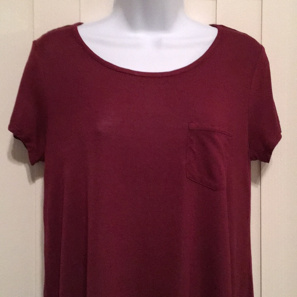 Mossimo Short Sleeve Burgundy Flare Dress - Picture 2 of 8